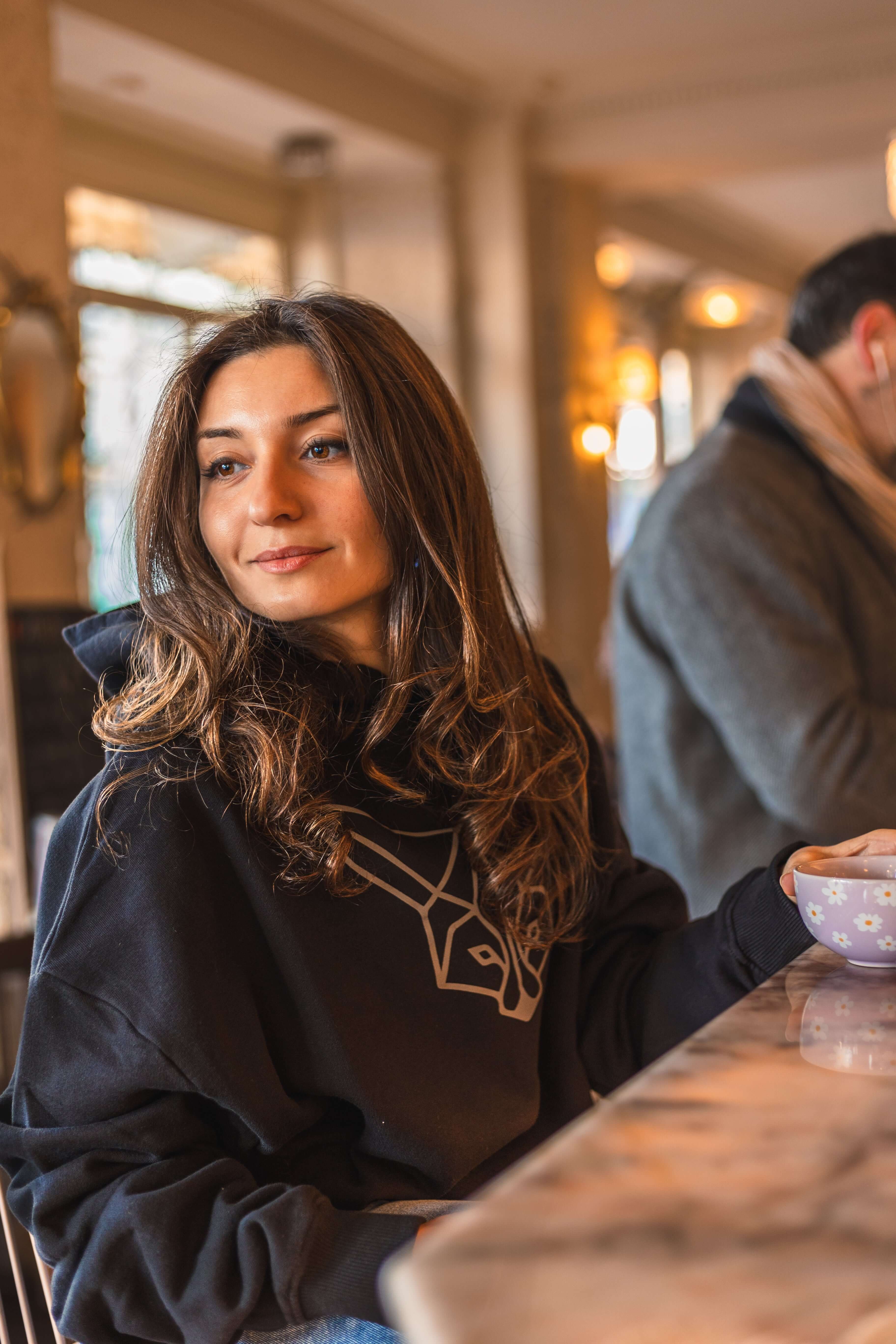 Oversized Black Hoodie - SHINY HOODY
